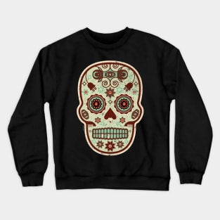 Cráneo de Dulce Pistacho Mexican Sugar Skull Crewneck Sweatshirt